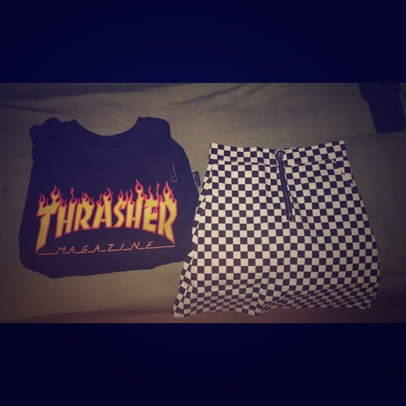 thrasher checkered shirt